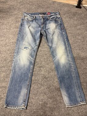 Level 99 Women’s Relaxed Lily Straight Leg Jeans Distressed Blue Size 29